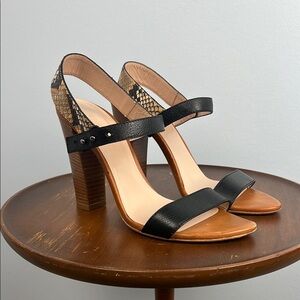 Club Monaco size 39.5 leather strappy slingback heeled sandal